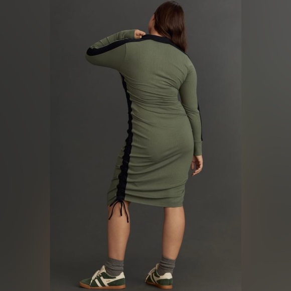 Daily Practice by Anthropologie Long-Sleeve Colorblock Polo midi dress  NWT - Picture 3 of 14